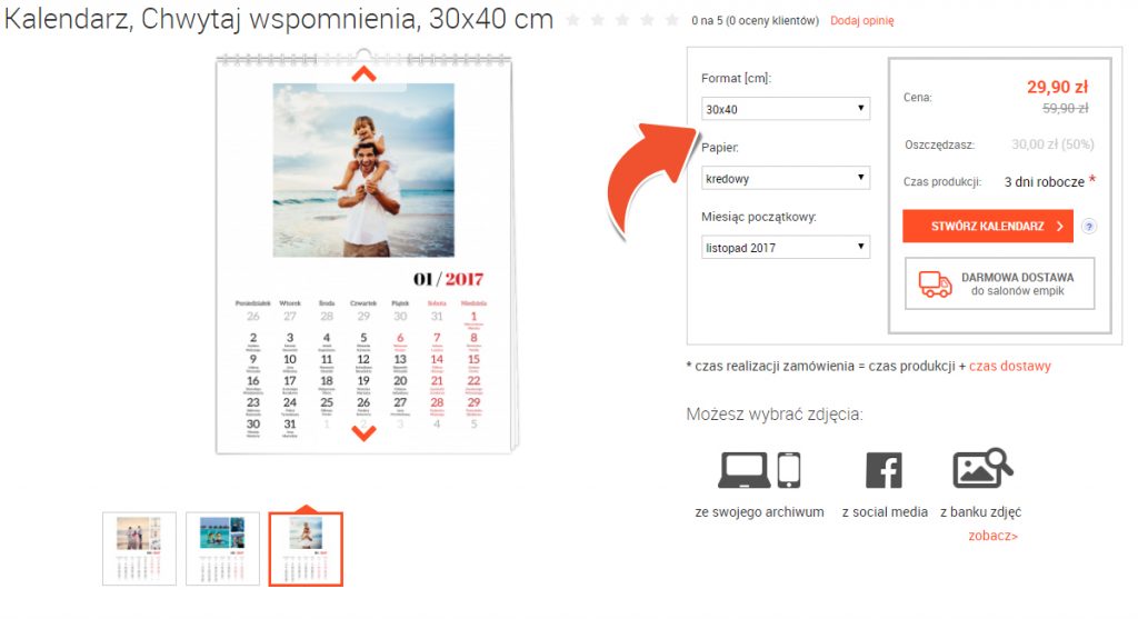 Empikfoto.pl: Kalendarz z Twoich zdjęć